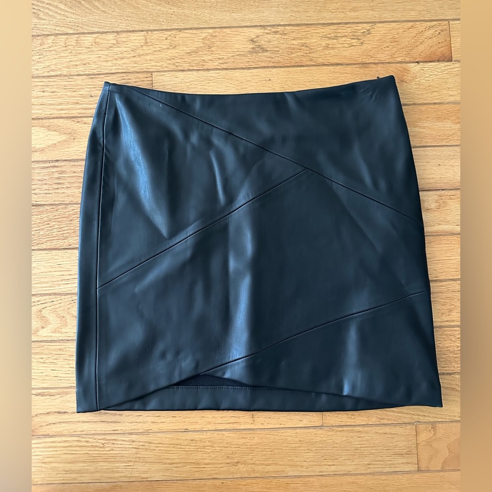 Zara Faux Leather Black Miniskirt